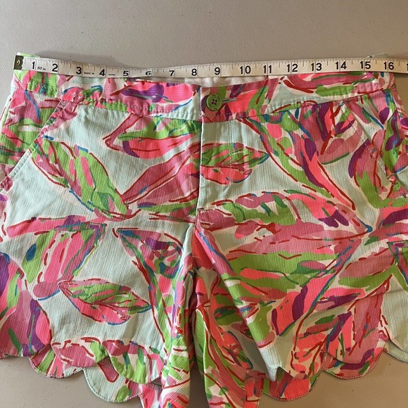 Lilly Pulitzer In The Vias Buttercup Tropical Bright Palm Shorts Womens 4 - Picture 6 of 8